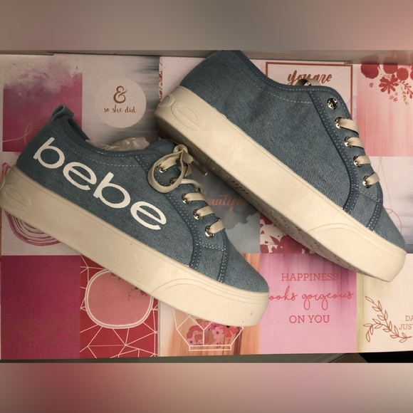 Denim Blue Platform Sneakers by Bebe Sport (New!) - Picture 5 of 6